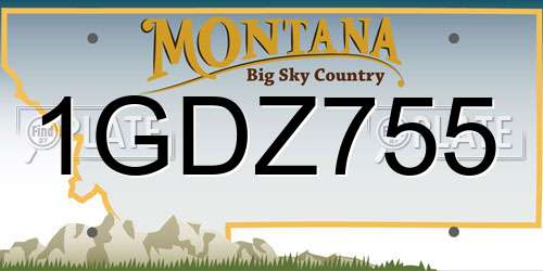 1GDZ755 Montana License Plate