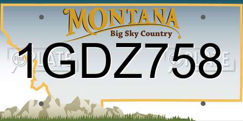1GDZ758 Montana License Plate