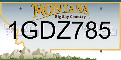 1GDZ785 Montana License Plate