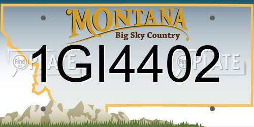 1GI4402 Montana License Plate