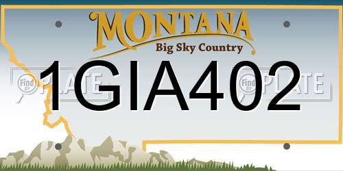 1GIA402 Montana License Plate