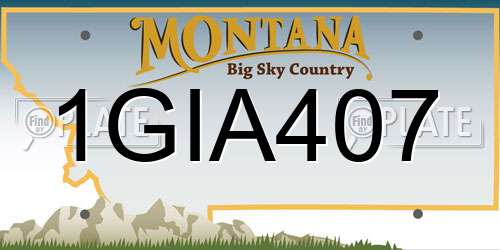 1GIA407 Montana License Plate
