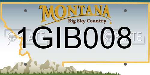 1GIB008 Montana License Plate