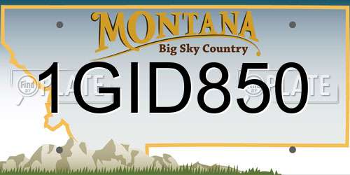 1GID850 Montana License Plate