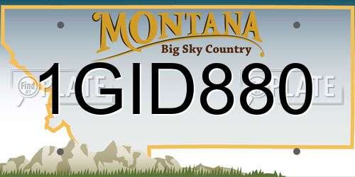 1GID880 Montana License Plate