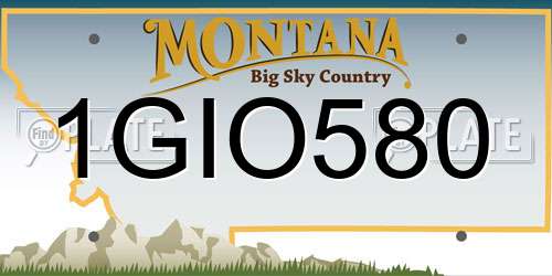 1GIO580 Montana License Plate