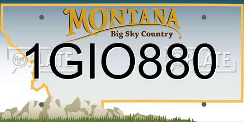 1GIO880 Montana License Plate