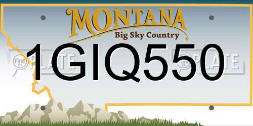 1GIQ550 Montana License Plate