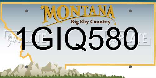1GIQ580 Montana License Plate