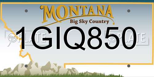 1GIQ850 Montana License Plate