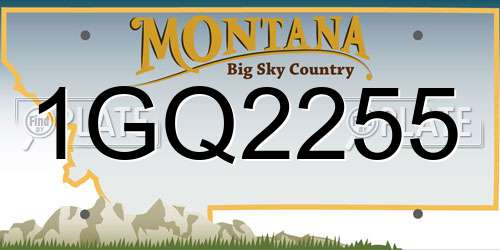 1GQ2255 Montana License Plate