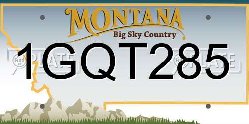 1GQT285 Montana License Plate