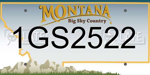1GS2522 Montana License Plate