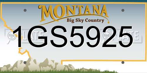 1GS5925 Montana License Plate