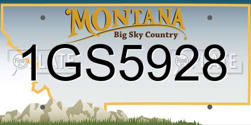 1GS5928 Montana License Plate