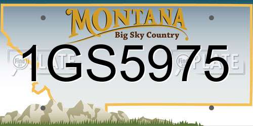 1GS5975 Montana License Plate