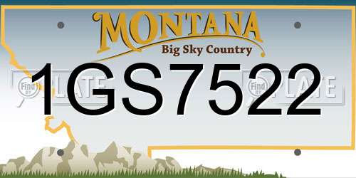 1GS7522 Montana License Plate