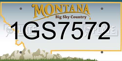 1GS7572 Montana License Plate