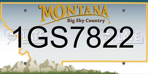 1GS7822 Montana License Plate