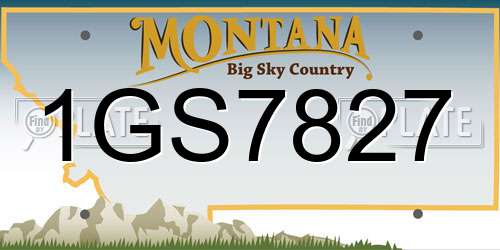1GS7827 Montana License Plate