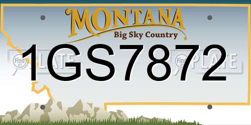 1GS7872 Montana License Plate