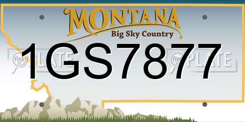 1GS7877 Montana License Plate