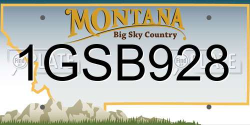1GSB928 Montana License Plate