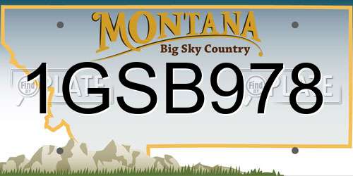 1GSB978 Montana License Plate