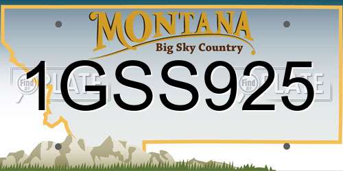 1GSS925 Montana License Plate