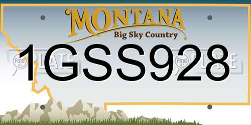 1GSS928 Montana License Plate