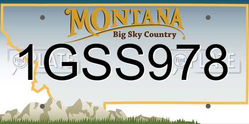 1GSS978 Montana License Plate