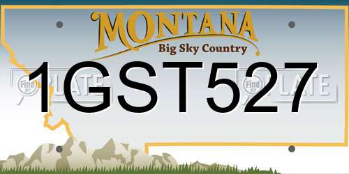1GST527 Montana License Plate
