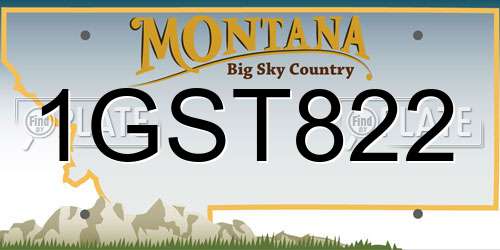 1GST822 Montana License Plate