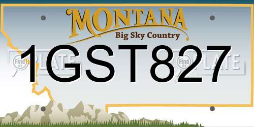 1GST827 Montana License Plate