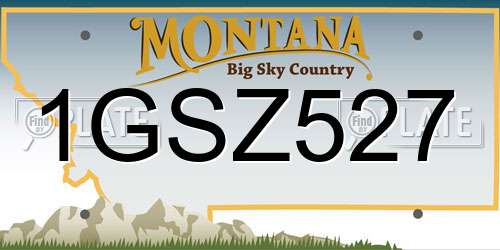1GSZ527 Montana License Plate