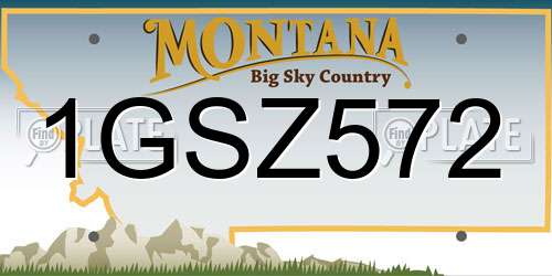 1GSZ572 Montana License Plate