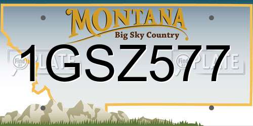 1GSZ577 Montana License Plate