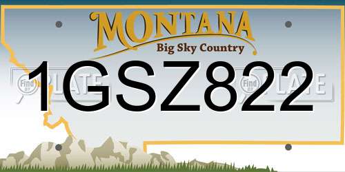 1GSZ822 Montana License Plate
