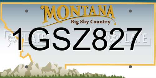 1GSZ827 Montana License Plate