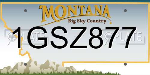 1GSZ877 Montana License Plate