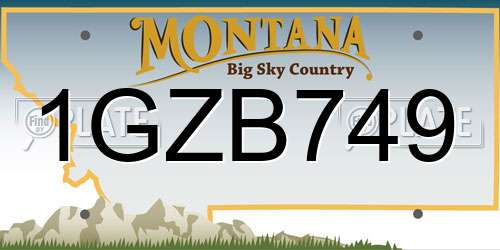 1GZB749 Montana License Plate