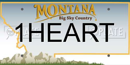 1HEART Montana License Plate
