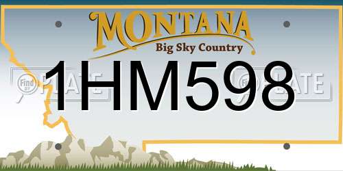 1HM598 Montana License Plate