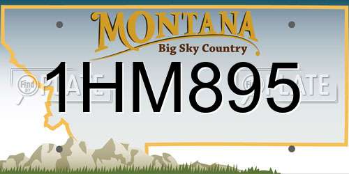 1HM895 Montana License Plate