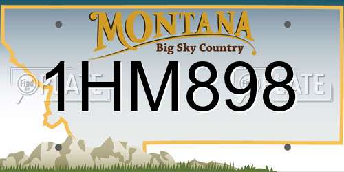 1HM898 Montana License Plate