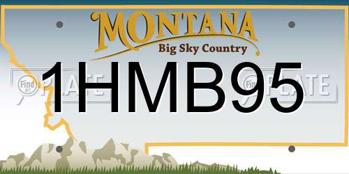 1HMB95 Montana License Plate