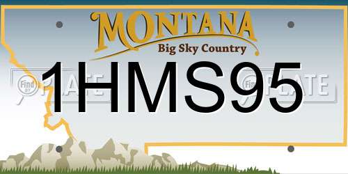 1HMS95 Montana License Plate
