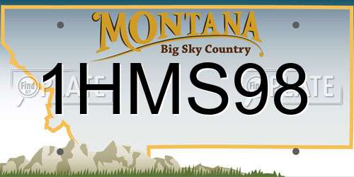 1HMS98 Montana License Plate