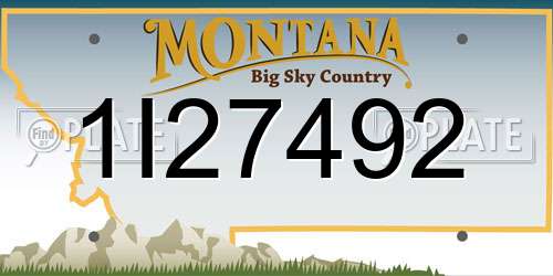 1I27492 Montana License Plate