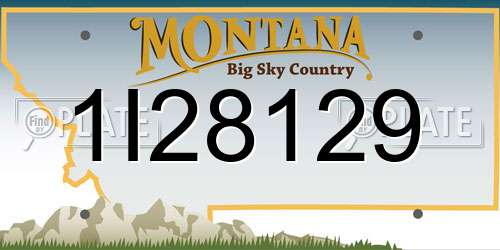 1I28129 Montana License Plate